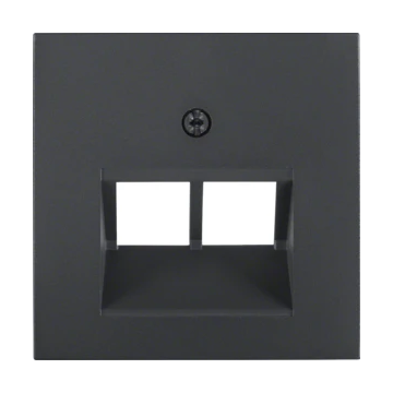 Hager centraalplaat 2-voudig 45 graden voor datacontactdoos UTP/FTP/STP - S.1/B.3/B.7 antraciet mat (14091606)