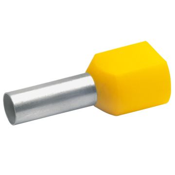 Klauke Twin adereindhuls geïsoleerd 6mm2 geel - per 100 stuks (87514)