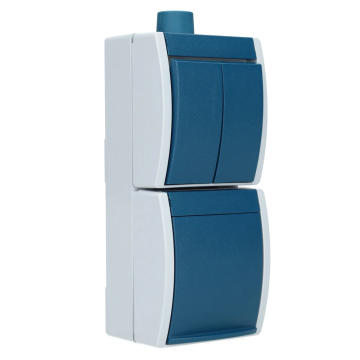 ABB Busch-Jaeger combinatie serieschakelaar en stopcontact met randaarde opbouw IP44 (2601/5/20EW-53-503)