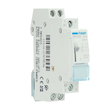 Hager magneetschakelaar 230V 16A 2 maak 0 verbreek (EPN520)