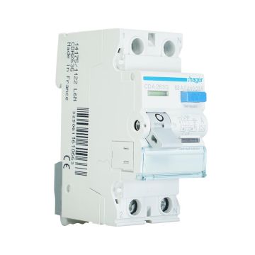Hager aardlekschakelaar 63A 30mA type A 1-fase (2P) (CDA263G)