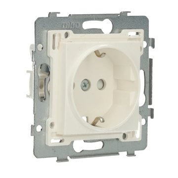 Niko Original - Tweepolige wandcontactdoos met randaarde Alpinwit 101-66915