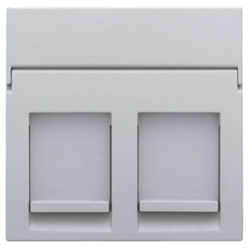 Niko centraalplaat data 2x RJ45 sterling coated (121-65200)