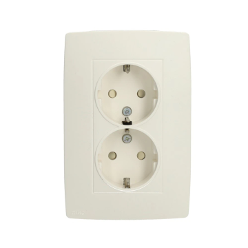 Niko stopcontact 2-voudig met randaarde - Intense white (101-67835)