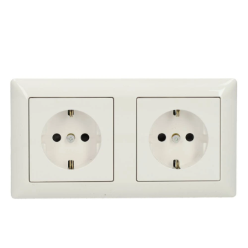 JUNG stopcontact 2-voudig met randaarde en kinderbeveiliging- AS1520 alpin wit (AS1520-2BFKIWW)