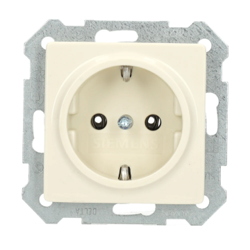 Siemens AG stopcontact met randaarde - DELTA i-system crèmewit (5UB1551)
