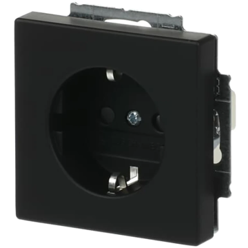 ABB Busch-Jaeger stopcontact met randaarde en kinderbeveiliging - future linear zwart mat (20 EUCRB-885)