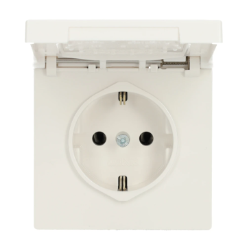 Jung (Hateha) stopcontact met randaarde en klapdeksel - LS990 alpin wit (LS 1520 KL WW)
