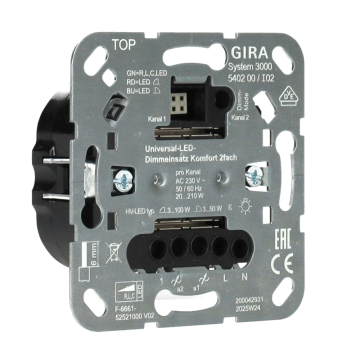 Gira Universele S3000 leddimmer basiselement Komfort 2 voudig (540200)