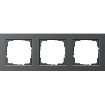 Gira E2 afdekraam 3-voudig - antraciet (021323)