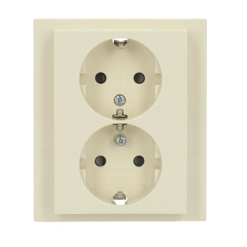 ABB Busch-Jaeger stopcontact 2-voudig met randaarde en kinderbeveiliging - Future Linear ivoorwit (202 EUJRB-82)