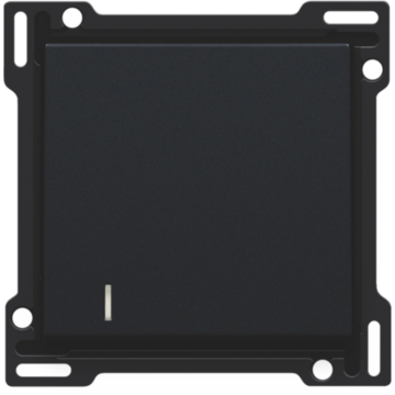 Niko afwerking voor enkelvoudige schakelaar of drukknop met transparant venstertje - Intense Matt Black (161-60005)