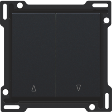 Niko afwerking voor tweevoudige rolluikdrukknop - Intense Matt Black (161-65914)