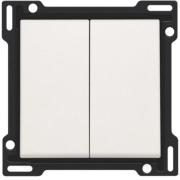 Niko afwerking voor wissel/wisselschakelaar, serieschakelaar + dubbele wip drukknop NO of NC - Orginal White (101-61505)