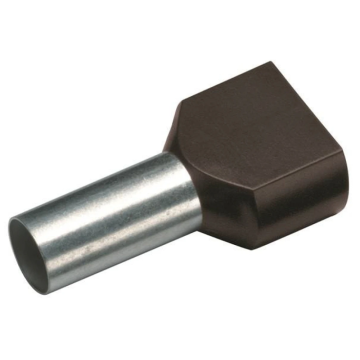 Cimco TWIN adereindhuls geïsoleerd 2x1.5mm2 hulslengte 8mm zwart - per 100 stuks (187707)
