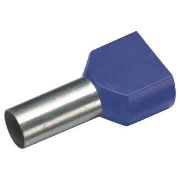 Cimco TWIN adereindhuls geïsoleerd 2x2.5mm2 hulslengte 10mm blauw - per 100 stuks (187709)