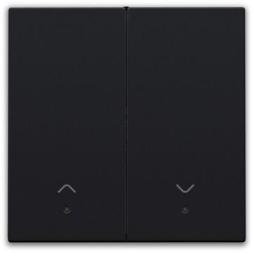 Niko afwerkingsset met lens voor 2-voudige elektronische rolluikschakelaar - Niko Home Control Matt Black (161-32006)