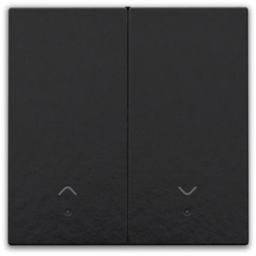 Niko afwerkingsset met lens voor 2-voudige elektronische rolluikschakelaar - Niko Home Control Piano Black (200-32006)