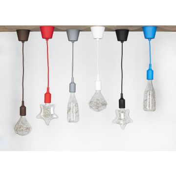 Bailey hanglamp E27 met 1,5 meter textielsnoer - bruin (141583)