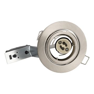 Bailey inbouwspot rond kantelbaar aluminium geborsteld GU10 zaagmaat Ø80mm - diameter 93mm (141969)