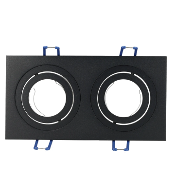 Yphix inbouwspot vierkant kantelbaar zwart GU10 zaagmaat 2xØ80mm - afmeting 175mm x 93mm 2-voudig (50117223)