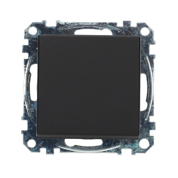 Schneider Electric Systeem M Ocean plastic stopcontact met penaarde, shutters en klapdeksel - matzwart (MEG2310-0403)