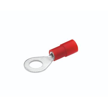 Cimco geïsoleerde ringkabelschoen recht rood 10mm2 - gat M6 per 100 stuks (180072)