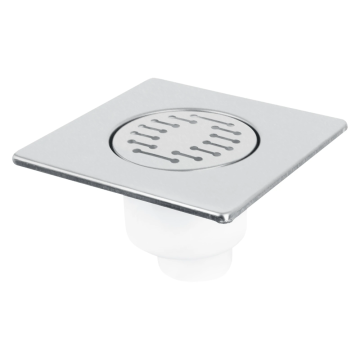 Differnz doucheput kunststof met onderuitlaat 95x150x150mm - mat chroom (33.010.76)