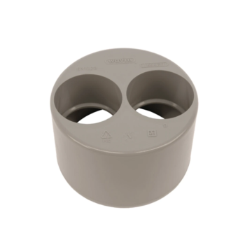 Wavin Wadal inzetverloopstuk uitwendig-dubbel inwendig lijm 110x50x50mm - grijs (3104211051)