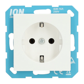 ION industries stopcontact met randaarde - V1/J1 alpin wit glanzend (10.100.011)
