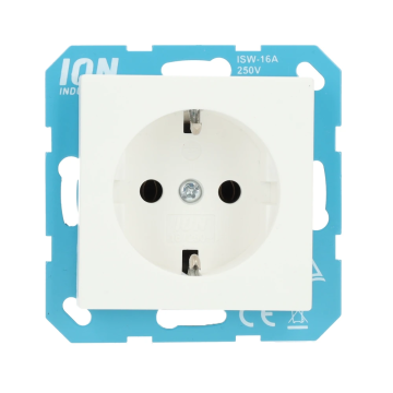 ION industries stopcontact met randaarde - V1/J1 alpin wit mat (10.100.015)