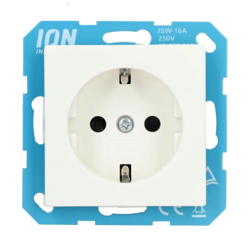 ION industries stopcontact met randaarde en kinderbeveiliging - V1/J1 alpin wit mat (10.300.215)