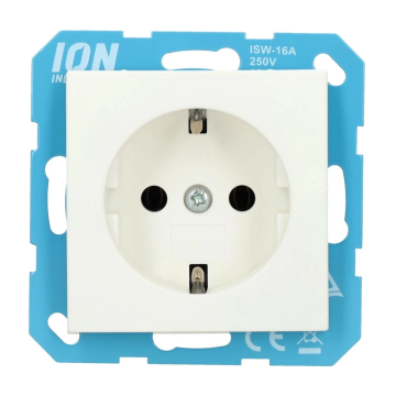 ION industries stopcontact met randaarde - E1 alpin wit mat (10.302.015)