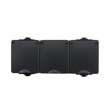 ION industries opbouw stopcontact 3-voudig IP55 - zwart (55.200.180)