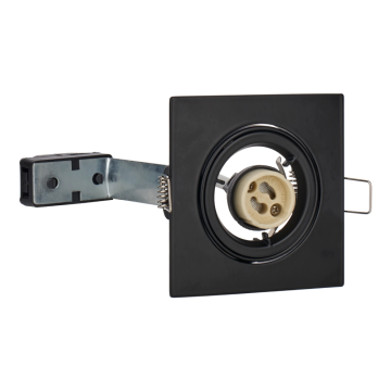 Bailey inbouwspot vierkant kantelbaar zwart GU10 zaagmaat Ø80mm - diameter 93mm (146077)