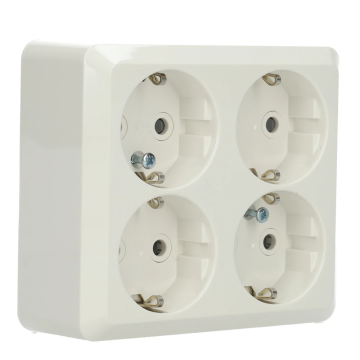 ABB Busch-Jaeger stopcontact met randaarde 4-voudig opbouw - 404EA (2TKA001001G1)