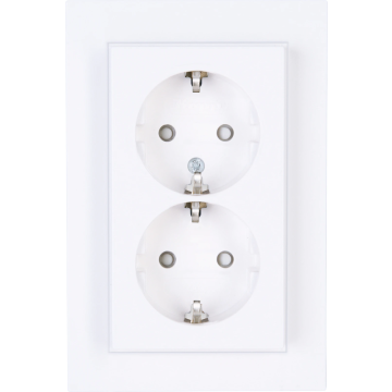 Kopp 2-voudig stopcontact met randaarde - HK07 arctic wit (940213001)