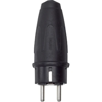 Merten Electric Merten stekker rubber 1P IP44 - zwart (123251)