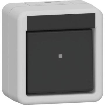 Gira wipschakelaar uit-wissel spatwaterdicht opbouw IP44 - grijs (310630)
