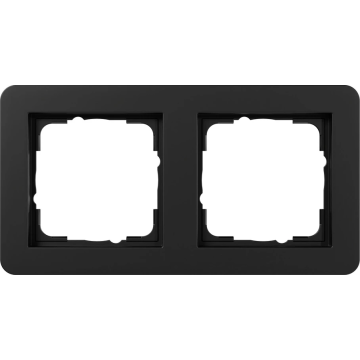 Gira E1 afdekraam 2-voudig - zwart mat (0212153)