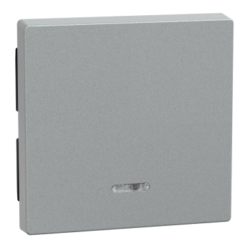 Merten by Schneider Electric bedieningswip wisselschakelaar (drukschakelaar) met controlelamp - Systeem M aluminium (431060)