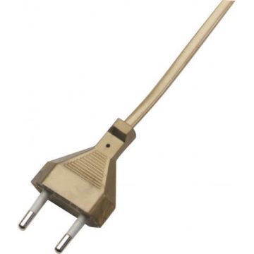 HK / HAKA netsnoer met eurostekker 2x0.75mm2 2 meter goud (517300010)