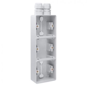 Niko New Hydro 3-voudig verticale opbouwdoos - leeg met 2x M20 ingang IP55 - grijs (700-84352)