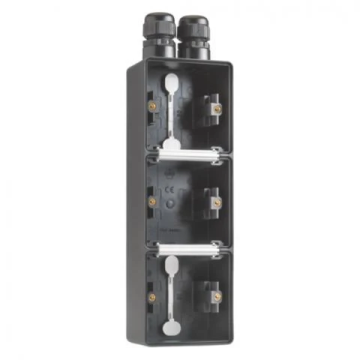 Niko New Hydro 3-voudig verticale opbouwdoos - leeg met 2x M20 ingang IP55 - zwart (761-84352)