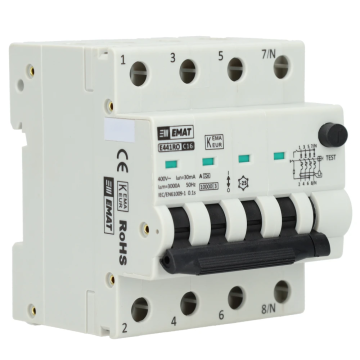 EMAT aardlekautomaat 4-polig 16A C-kar 30mA (85006501)