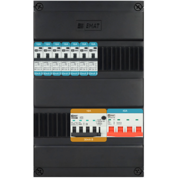 3F groepenkast EMAT 1xHS 4P - 7xALA 1P - 1xALA 3P - 220x360