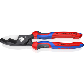 KNIPEX kabelschaar met dubbele snijkanten 200mm met 3-comp comfort handgreep KNIPEXtend (9512200)