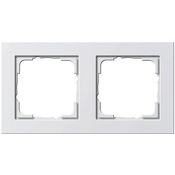 Gira E2 afdekraam 2-voudig zuiver wit glanzend