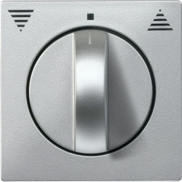 Merten by Schneider Electric centraalplaat jaloezie draaischakelaar met pijl opdruk - Atelier-M aluminium (569860)