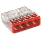 Wago lasklem 4-voudig 0,5-2,5mm2 rood per 100 stuks (2273-204)